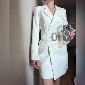LICHI Belted Cream Mini Dress in Small